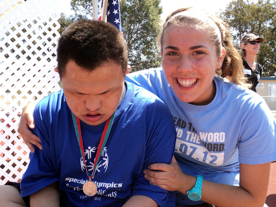 Jose Hernandez and his peer buddy Jenna Wilber