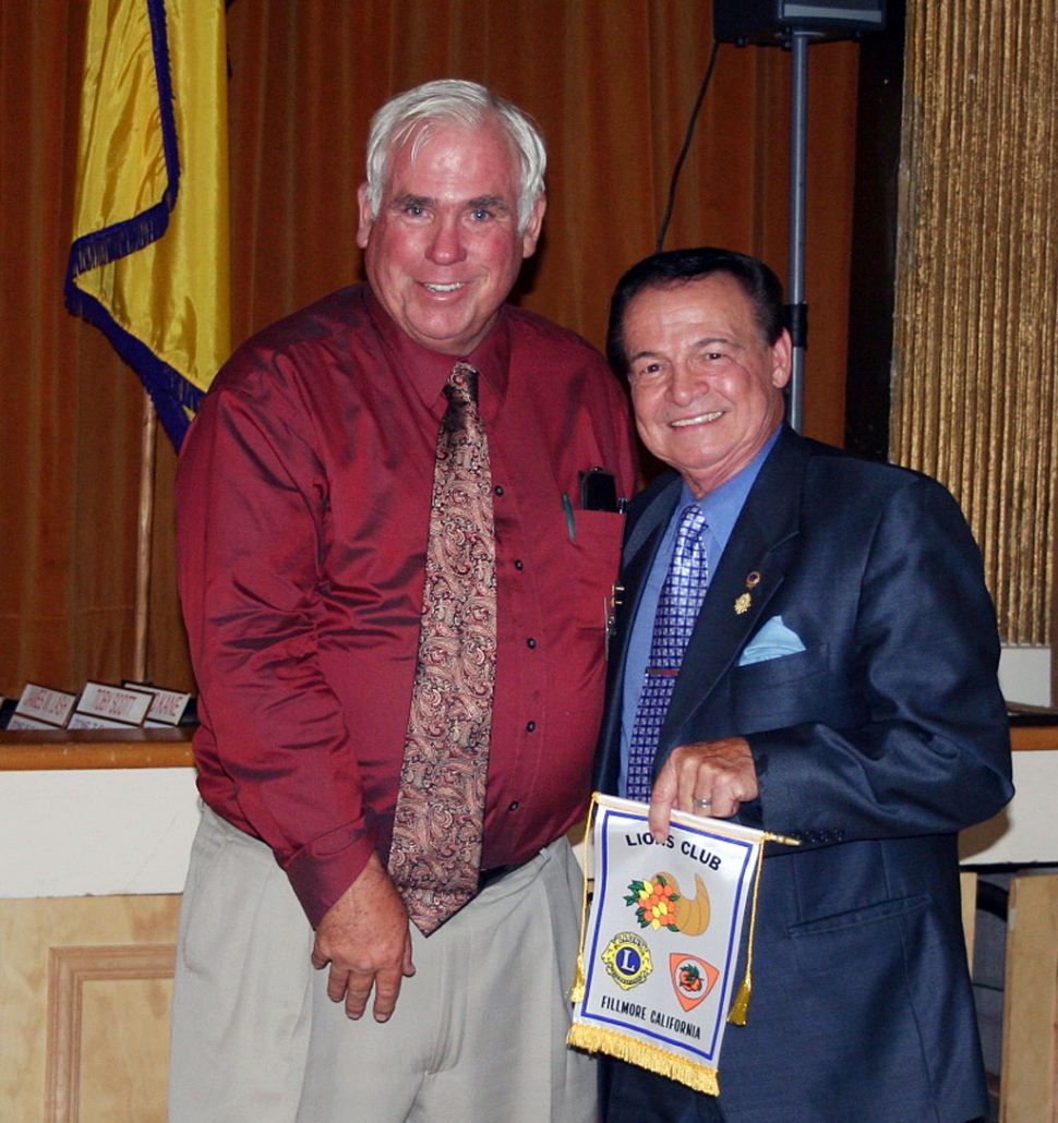 Shown above are Fillmore Lions President, Bill Edmunds and keynote speaker, Ted Fusco, Past International Director.
