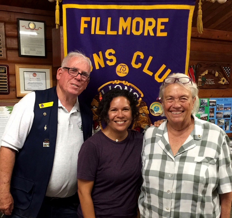 The Fillmore Lions Club inducted two new members at a recent meeting. Club Membership Chair Bill Edmonds (left) is pictured with Jaclyn Ibarra and Bill’s wife Lynn Edmonds. Jaclyn and Lynn have participated in Lions Club activities for some time before officially joining. Photo courtesy Brian Wilson.