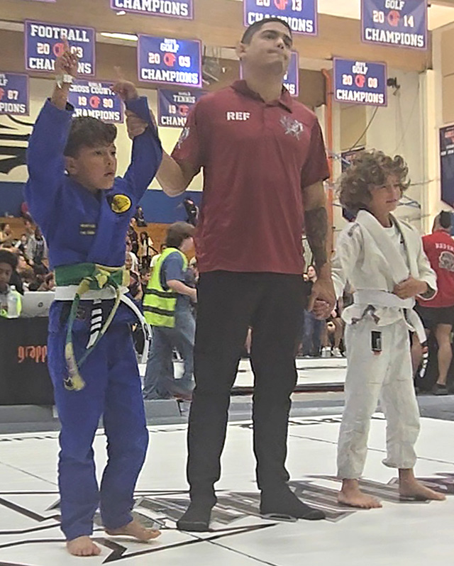 Pictured is Fillmore’s Dax Camacho vs. a Malibu Jiu Jitsu student. Photo credit Michael Torres.