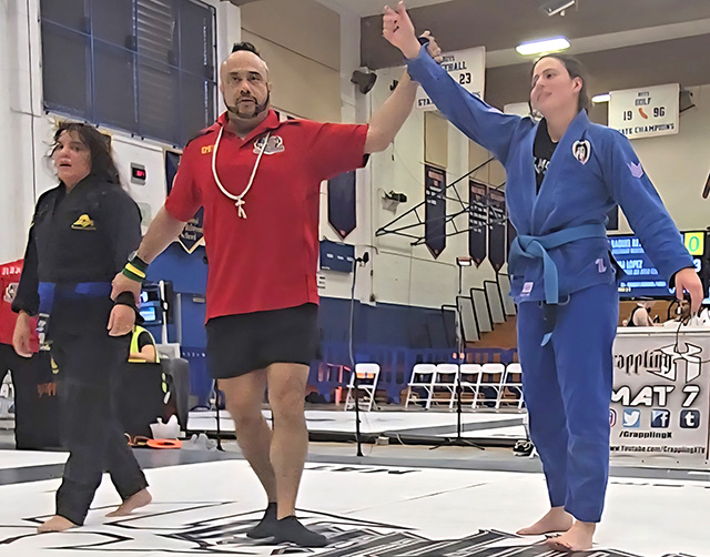 Above is Emma Lopez after her win over Checkmat Northridge BJJ. Photo credit Michael Torres.