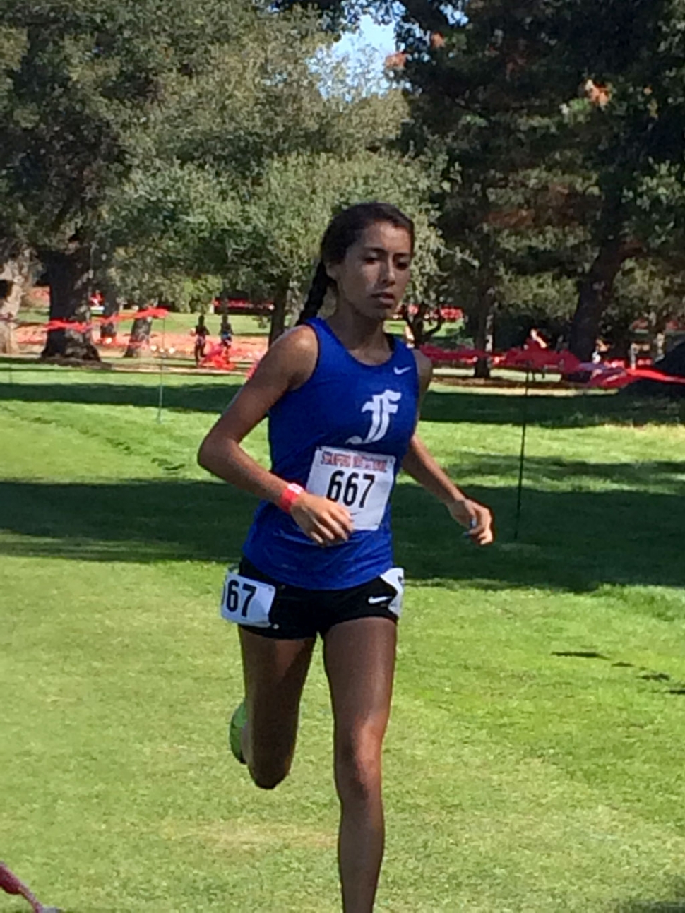Lupita Perez is a Varsity runner for the Lady Flashes. She is currently a second year varsity cross country runner, this past weekend the team competed at the Stanford Invitational. Lupita along with her teammates Jackie Chavez, Alexis Tafoya, Briana Segoviano and  Erika Ruiz have been the team scorers for the past four meets.
