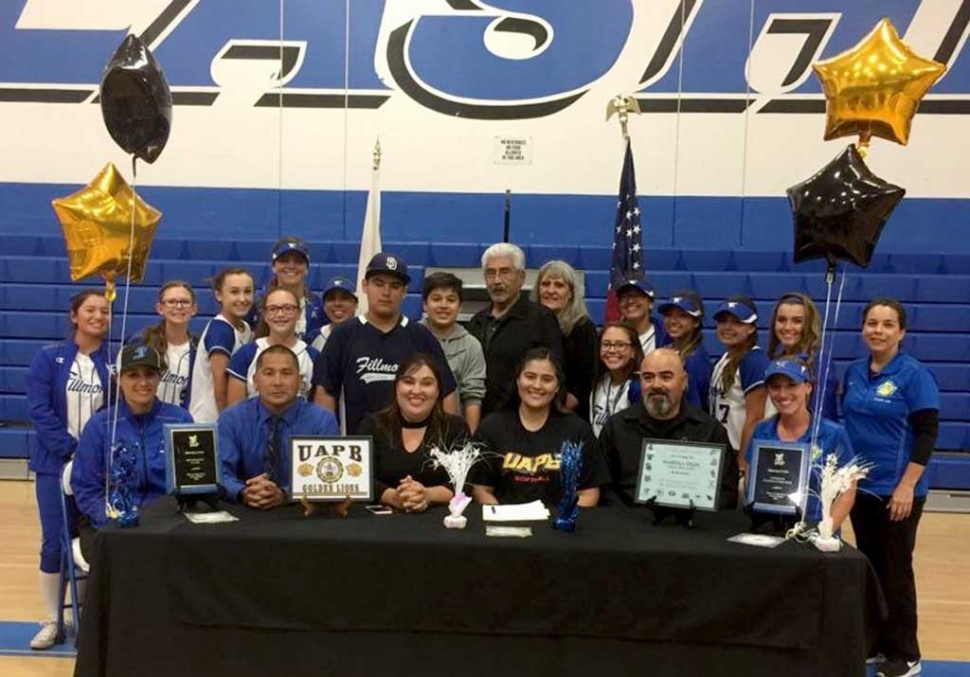 On Monday, April 17th, friends, family, coaches, staff and teammates all gathered at the Fillmore High School gym to witness and support FHS senior Marisa Felix, as she signed her official letter of intent to attend the University of Arkansas at Pine Bluff on an athletic scholarship for softball next year. Submitted By Tom Ito, Fillmore High School Principal.
