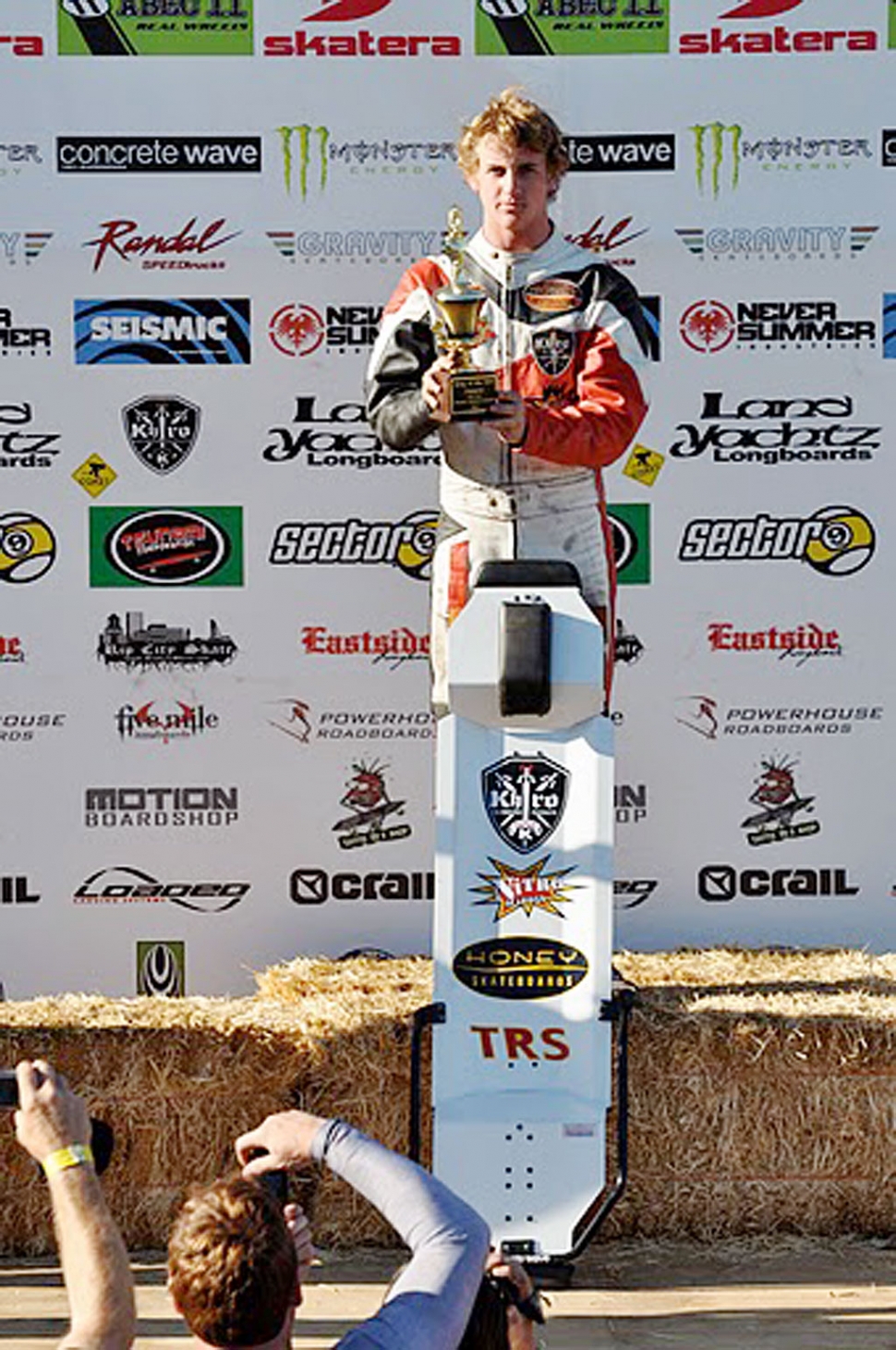 Christian Conaway holds up his trophy “King of the Hill”. Photo Courtesy Dawn Moisanen.