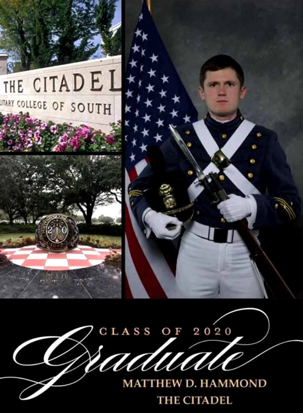 What do Charleston, South Carolina and Fillmore, CA have in common? They have one student, Matthew Hammond, who graduated from schools in both cities, 2500 miles apart. Matthew attended Sespe Elementary, Fillmore Middle and graduated from Fillmore High School in 2016. He then went on to attend The Citadel Military College in Charleston, South Carolina after receiving an Army ROTC National Scholarship. Via an online ceremony, on Saturday, May 9, 2020 at 10am he graduated from The Citadel after completing the last two months of his senior year online education due to COVID-19. Also online, at 2pm on Saturday, May 9, 2020 he was commissioned into the Army as a 2nd Lieutenant. Come late October 2020 he will begin his training as a Field Artillery Officer at Fort Sill, Oklahoma.