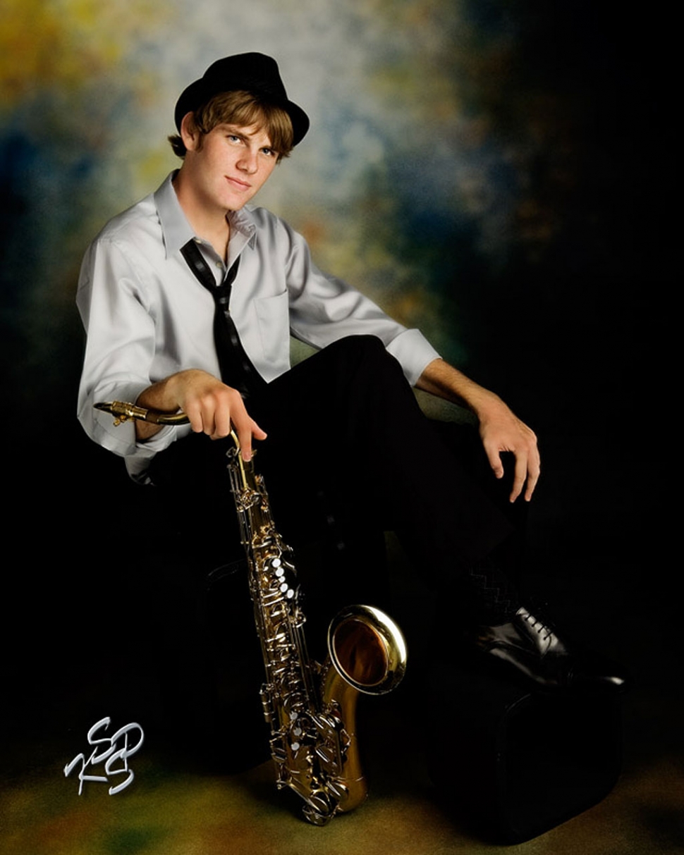 'Saxman' High School Senior Portrait by Charles Morris