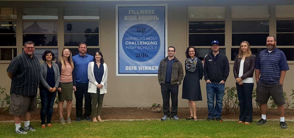 Pictured are Fillmore High Schools advanced classes teachers who have helped prepare Fillmore students for success: (l-r) Matt Dollar, Maria DeLeon, Leanna Legere, Jeremy MacMahon, Kathryn Kennedy, Steven Kandel, Nichia Huxtable, Benjamin Bradshaw, Erin Sebek, Mark Sebek. Photo submitted by Tom Ito.