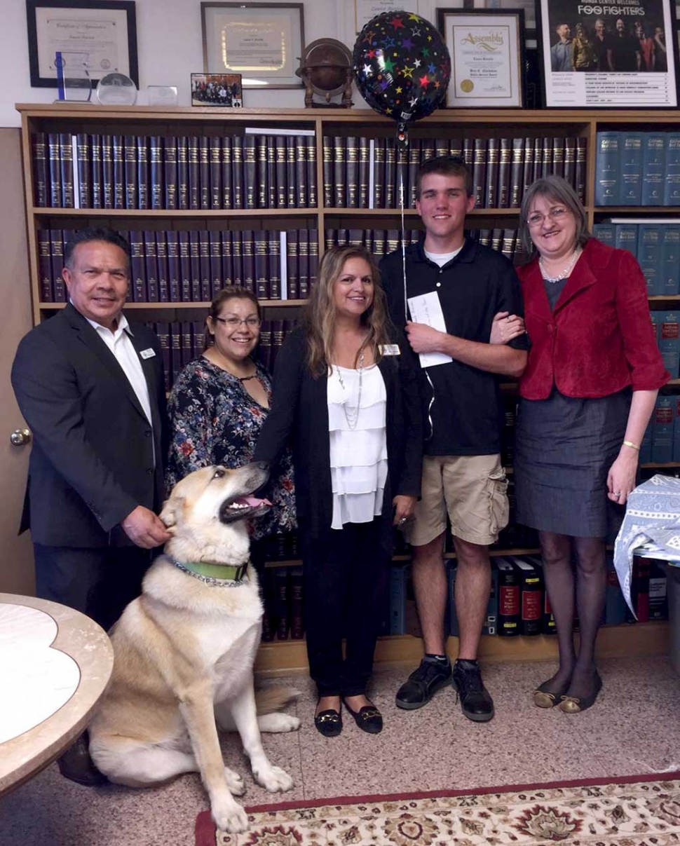 The Fillmore Chamber of Commerce congratulates Nick Bartels on being named Explorer of the Year! Pictured left to right: Brando, Martin Guerrero, Irma Magana, Ari Larson, Nick Bartels and Laura Bartels.