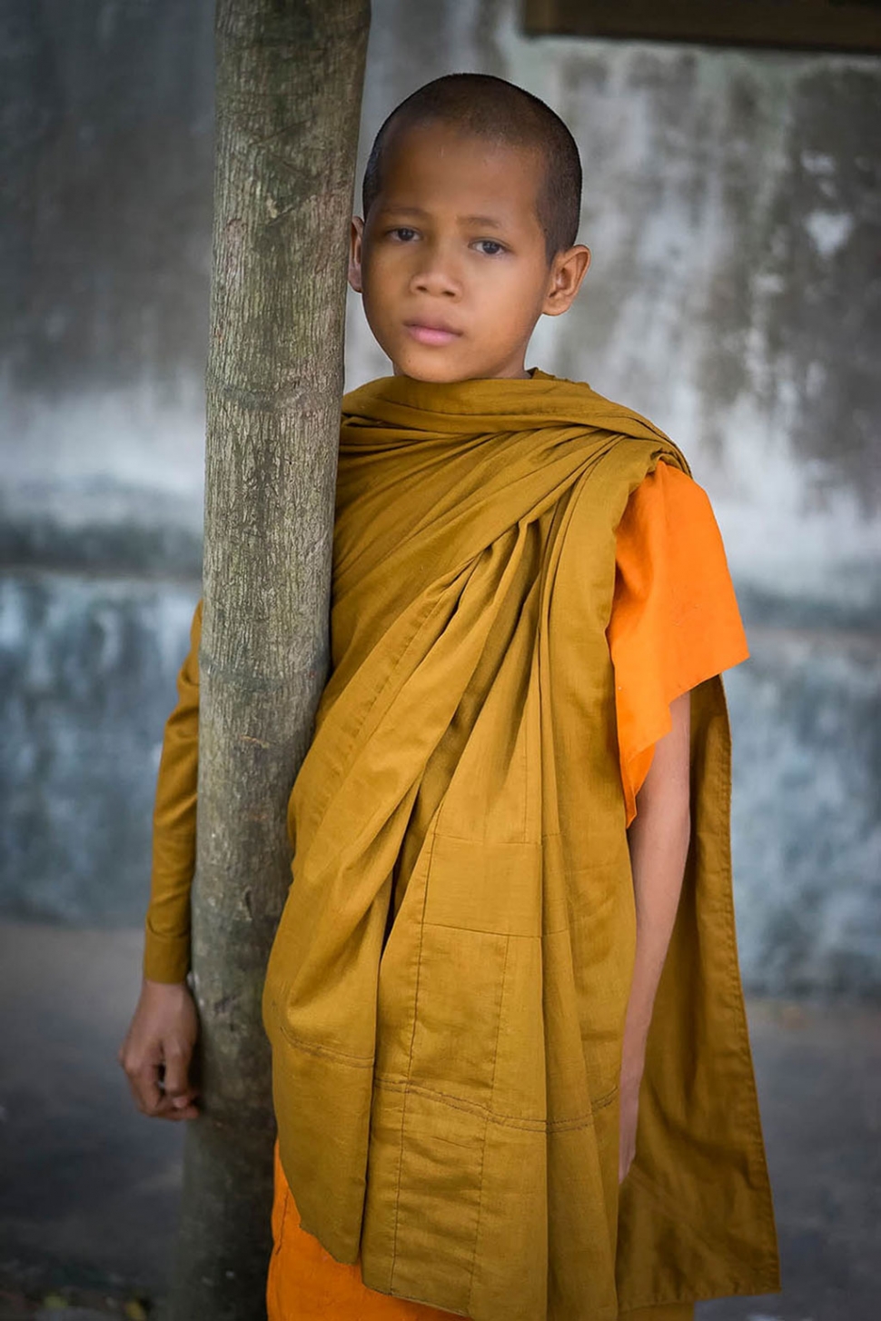 Buddhist Boy, Cambodia. By Photographer Maureen Clark.