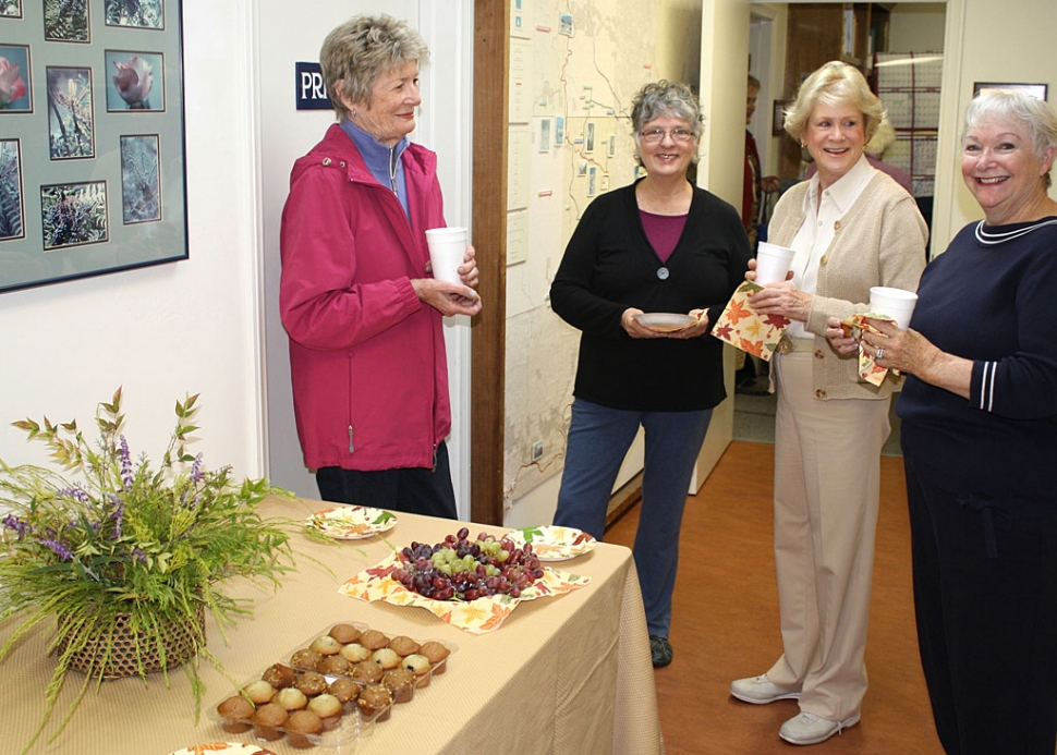 Ojai Valley Museum Docents: (l-r) Lucy Lucking, Carol Fergus, Marian Newman and Michele Fitton. Photograph courtesy of Fred Kidder.