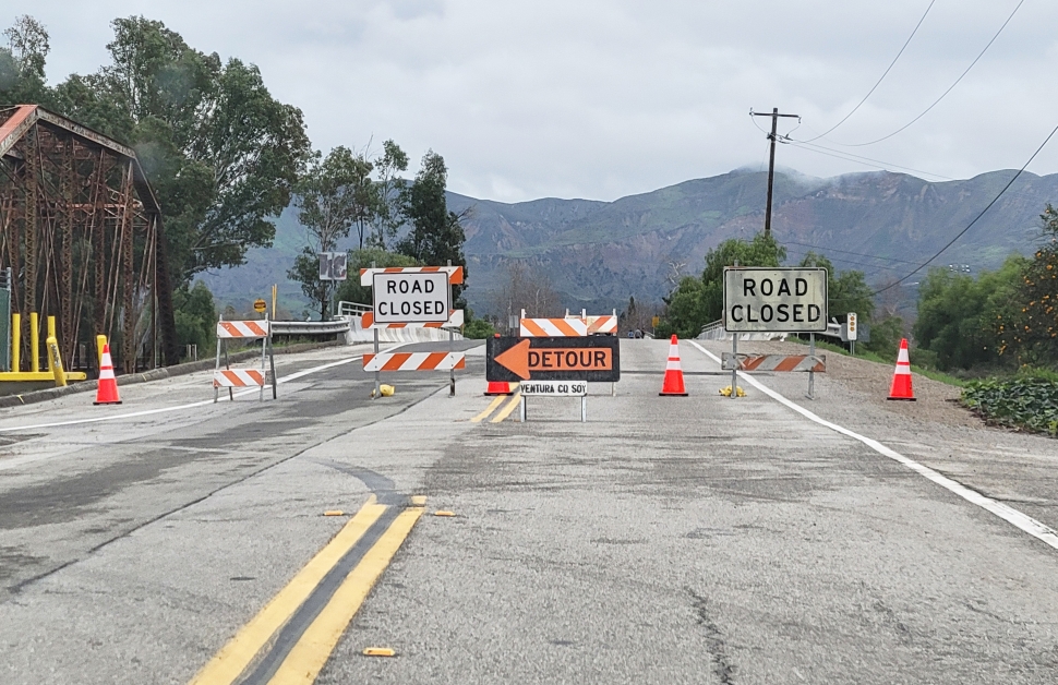 ROAD CLOSURE ALERT: Road Name: Old Telegraph Road = Closure: Grand Ave to West of Good Enough Road/C Street - Start Date: 02/05/2024 09:30 AM # Expected End Date: 02/12/2024 09:30 AM - EMERGENCY CLOSURE - Due to a severe washout under abutments on the west end of Bridge No. 487, Old Telegraph Road is CLOSED. Emergency O&M response is underway, with a detailed assessment by the DAT Team scheduled after the rain event. For the latest updates, visit https://www.vcpublicworks.org/roadclosures/. For inquiries, contact County of Ventura Public Works at 805-654-2018. Please stay tuned for further information and drive safely! Info courtesy https://www.facebook.com/photo?fbid=767356435424931&set=a.225313742962539.