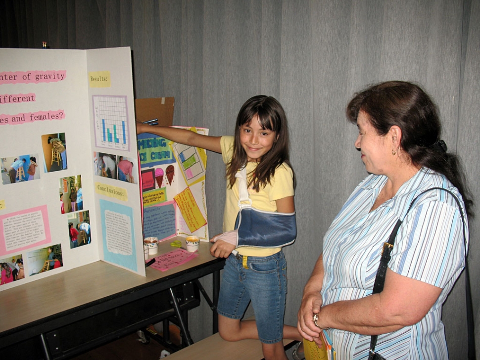 Piru student Maria Ibarra is shown with her science project at Piru Elementary’s Science Fair last week.