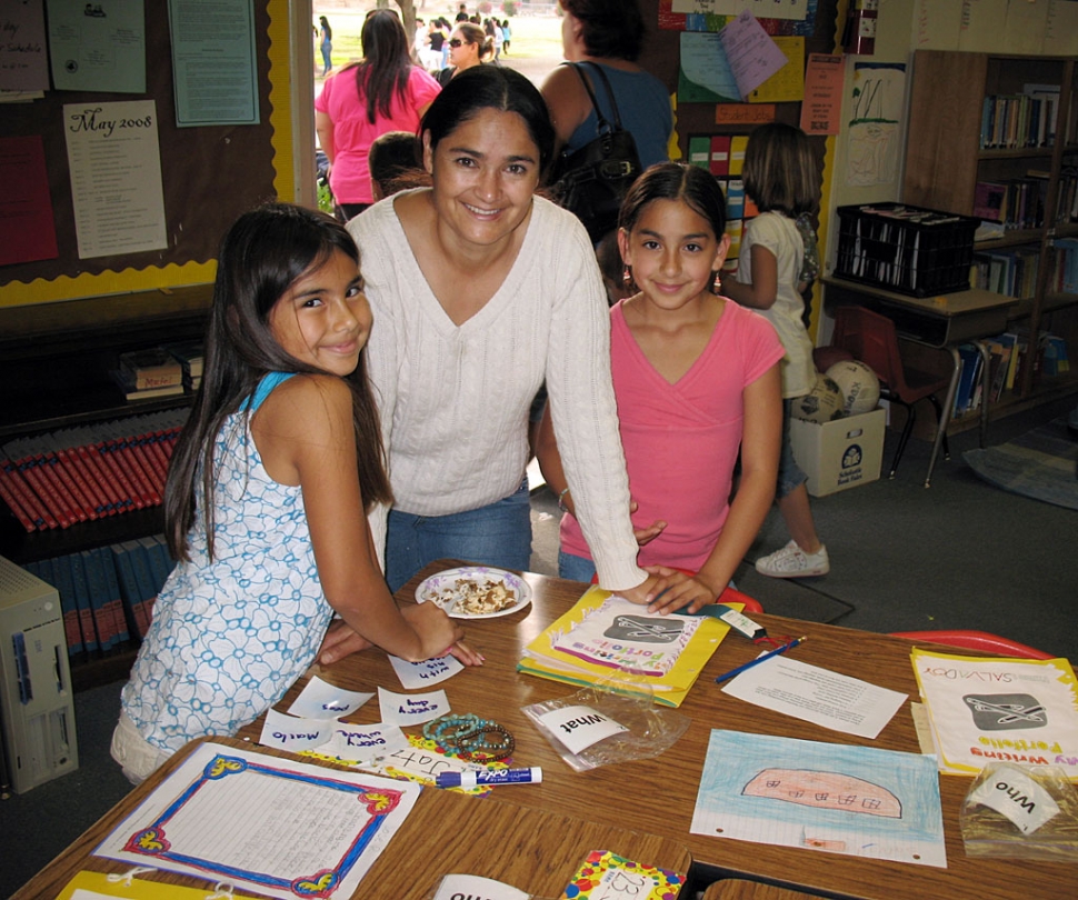 Pictured (l-r) are Jatziri Rangel, with Sonia Rangel, and Natalie Naves display their science project at Piru School’s Science Fair last week.