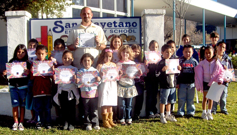 More Peacebuilders receive January certificates at San Cayetano Elementary.