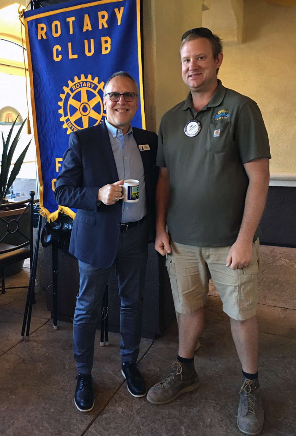 On Wednesday, April 6, Rotary Club President Andy Klittich (right) welcomed guest speaker Jeffrey Lambert, Chief Operating Officer of the Ventura County Community Foundation, a nonprofit center. The organization represents donors who want to give back to the community and invests money so yearly donations can be made. They provide funds to other non-profits to help them grow, give scholarships to change kid’s lives, have caregivers who navigate hospitals to help people, and they help the Early Childhood Preschool facilities in Santa Paula with funding. This is only a small example of what they do. For more info: VCCF.org. Photo credit Rotarian Martha Richardson.