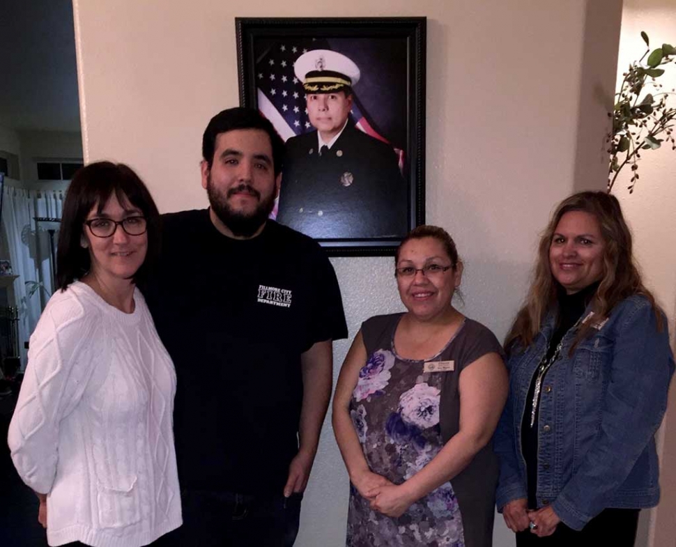 Rigo Landeros Given Outstanding Community Service Award. The Fillmore Chamber of Commerce announced that Rigo Landeros will receive the Outstanding Community Service Award. The Landeros family will be accepting the award on his behalf. Pictured left to right: Laura Landeros, Daniel Landeros, Irma Magana and Ari Larson.