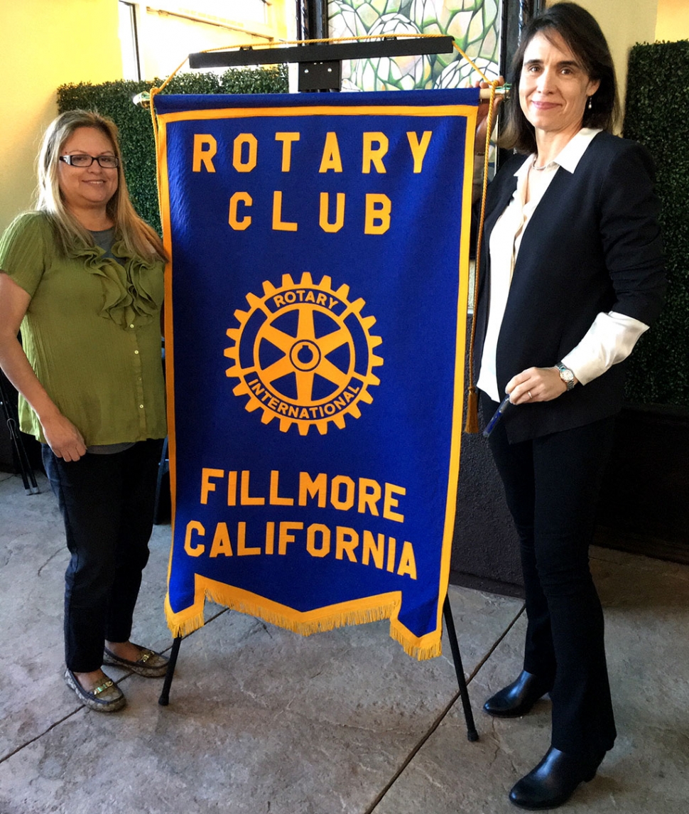 Pictured above is Rotary Club President Ari Larson with Elena Brokaw, the Barbara Barnard Smith Executive Director of the Museum of Ventura County, who was the speaker for Fillmore Rotary. The Museum began in 1913 with the purpose to collect, exhibit, educate and present programs. It was called the Pioneer Society. In later years, they began to move away from the traditional museum, and founded the Agricultural Museum in Santa Paula. Now each of the museums have become more hands-on, child friendly and fun, with special events for the whole family. Courtesy Martha Richardson.