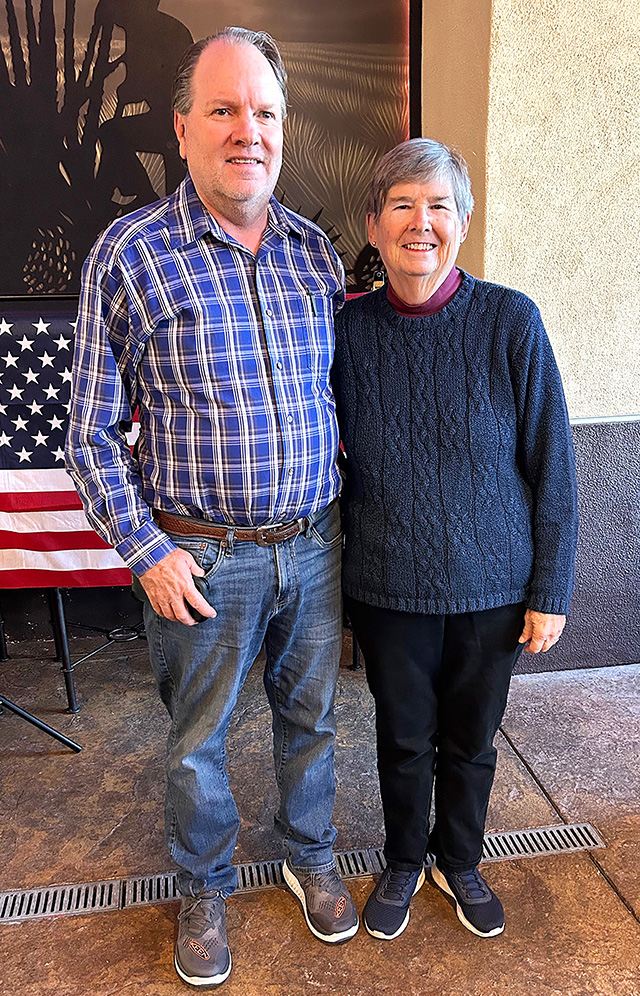 Pictured are Fillmore Rotary Club President Scott Beylick with guest speaker Martha Gentry, from the Fillmore Historical Museum. Photo credit Martha Richardson.