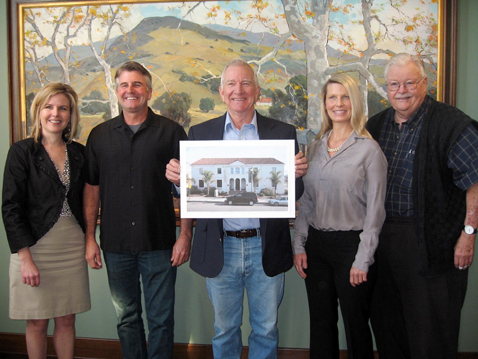 (l-r) Jennifer Heighton, Executive Director of SPAM; Guy Cole; Lecil “Lee” Cole; Suzanne Cole; Bill Orcutt, President of SPAM