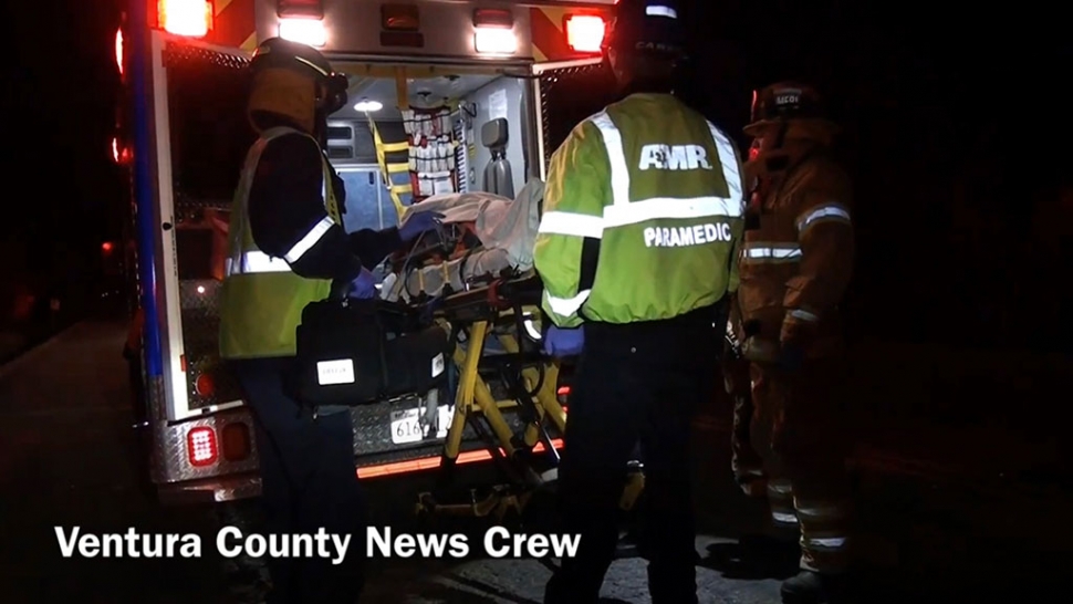 On May 27 at 8:30 p.m., a solo vehicle crash ended with it driving into an embankment at Old Telegraph Road and Grand Avenue. The vehicle was found 100-feet off the road, with the driver trapped inside. She was extricated by 8:50 p.m., and taken to the Ventura County Medical Center. Her condition has not been released. Old Telegraph Road was closed in both directions between Grand Avenue and C Street. Photo courtesy Ventura County News Crew. 