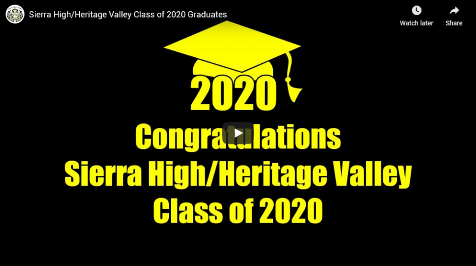 Fillmore Unified School District Presents The Sierra High/Heritage Valley Class of 2020. YouTube video link below.