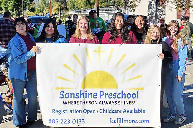 Sonshine Preschool was blessed to be part of this year’s annual Fillmore Christmas Parade, offering a Christian environment for kids 2 to 5 years. Photo credit FCCFillmore.com.
