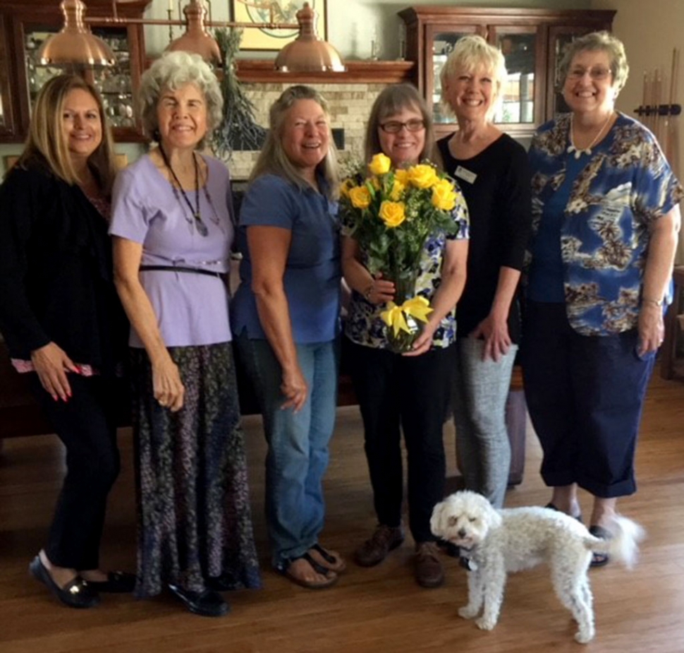 New Soroptimist president installed. Pictured left to right: District Director 1 for the Camino Real Region, Ari Larson, One Year Director Darlene Lorenz, Treasurer Patti Walker, New Installed President Cathy Krushell, Vice President Jane David and Correspondence Secretary Betty Carpenter. Not pictured, Recording Secretary Marianne Crane. Photo courtesy Ari Larson.