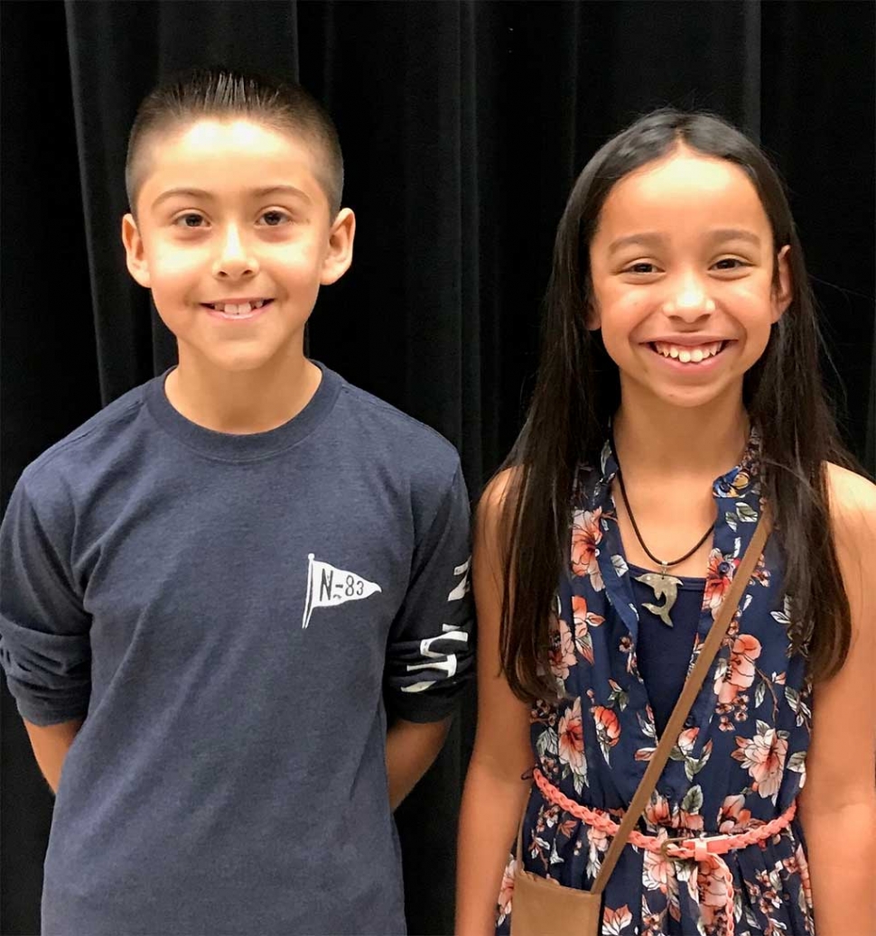 Last week Mountain Vista Elementary held their Annual Spelling Bee. It is one of the most competitive spelling bees held at Mountain Vista. This year’s winner was Adrian Fuentes (left) and runner- up Aurora Arellano. The spelling bee went for 18 rounds with Adrian spelling “parenthetical” as his winning word. Good luck Adrian who will move onto the next round which will be held at Cal State University Channel Islands. Photo Courtesy Kelly Myers of Mountain Vista Elementary School.