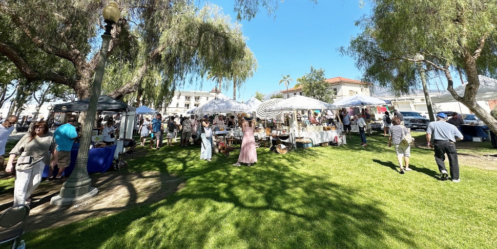 A Curated Spring Market was held in Fillmore’s Central Park on Saturday, May 10, 2025. Several dozen vendors participated, displaying jewelry, antiques, collectibles, flowers, refreshments and crafts. The sun was hot but so was the merchandise! The event was sponsored by Fillmore’s own The Vintage Nest. Photo credit Gazette staff.