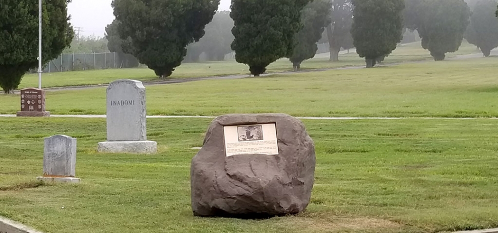 Pictured above is a photo memorial plaque for the St. Francis Dam which sits at the Bardsdale Cemetery.