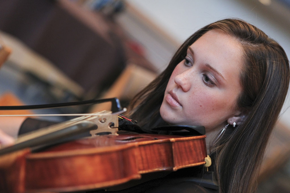 Rebecca Cardone, a member of the Honors String Quartet