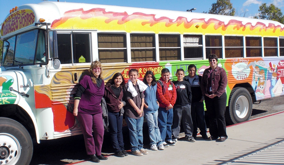 (l-r) Mrs. Reyes-Deutsch, Destiny Orozco, Chad Hope, Alina Cantero, Chris Medrano, Valentino DeLaBarra, Rafael Regalado, Ms. Carolyn Consoli.