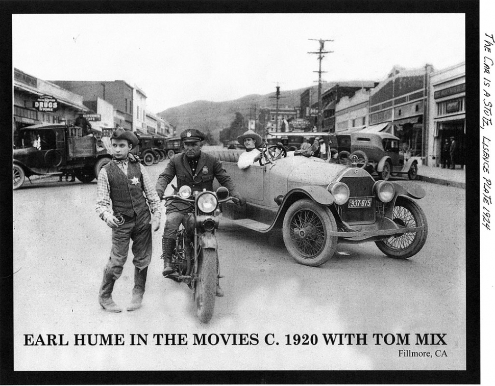 Tom Mix in Fillmore, California circa 1920.