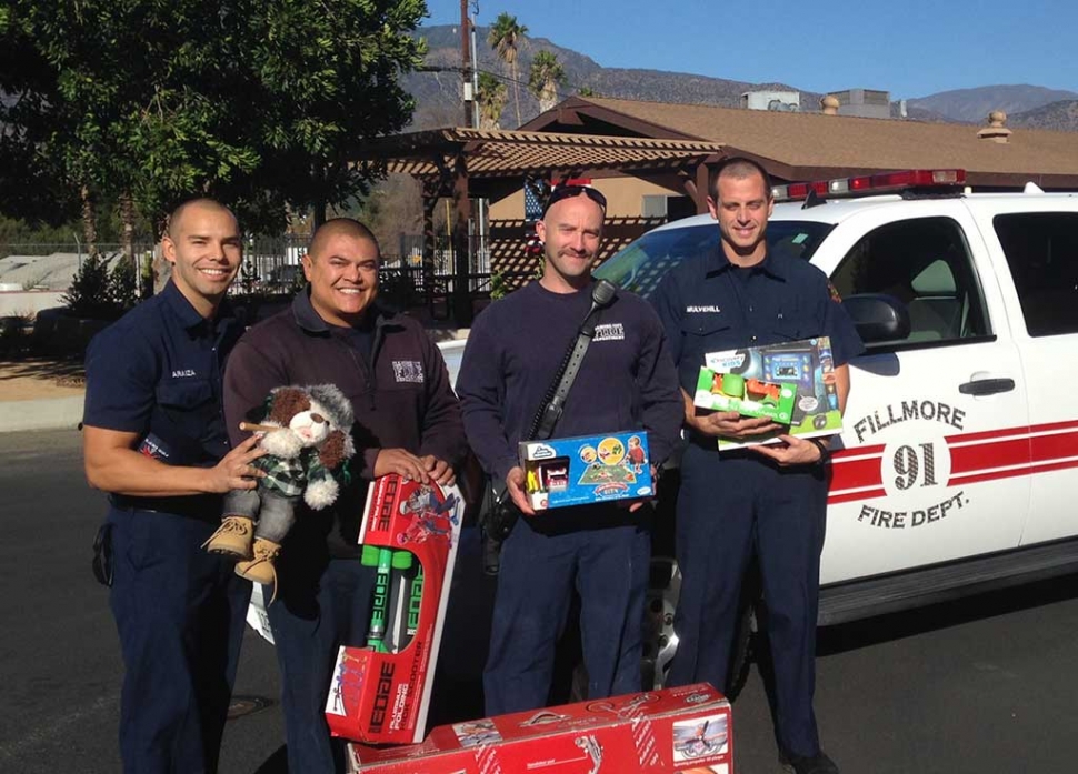 The Annual Toy Drive Sponsored by City of Fillmore Fire Department is underway! Unwrapped toy donations are currently being accepted at Fillmore Fire Station 91 located at 711 Sespe Place, Fillmore. All residents who donate a new unwrapped toy valued at $10 or more, or make a $10 cash donation and receive a ticket for one BBQ chicken dinner. The BBQ will take place on Sunday December 13th, 2015 between the hours of 5:00PM – 7:00PM. Dinner will be served at the Fire Station or you may take advantage of our convenient drive thru service. Toys will be distributed to Fillmore children on Saturday December 19, 2015 at 9:00pm at Fillmore Fire Station 91. Hundreds of families in Fillmore struggle to put food on the table and pay rent each month leaving many without money to buy gifts during the holiday season. With your assistance you can help bring a smile to a child’s face this Holiday Season! Toy Drop-off, Fillmore Fire Department, 711 Sespe Place, Fillmore, CA 93015. 805-524-0586.