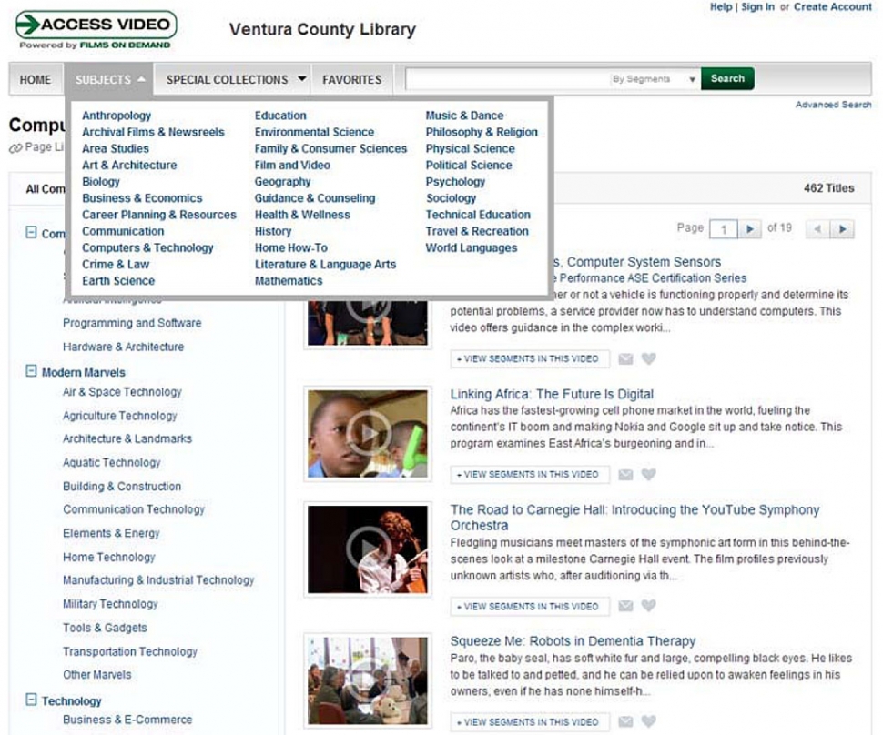 Ventura County Library's Access Video On Demand