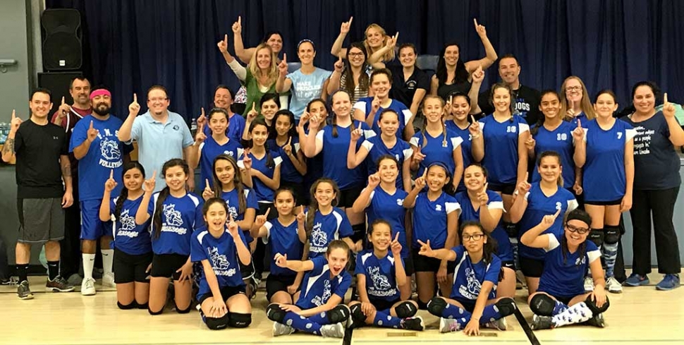 Fillmore Middle School held their annual “Lady Bulldogs Volleyball Teams Vs. Staff” game on Monday. Thank you to an awesome staff for supporting your three teams! Go Bulldogs! Photo by Kelly Myers.