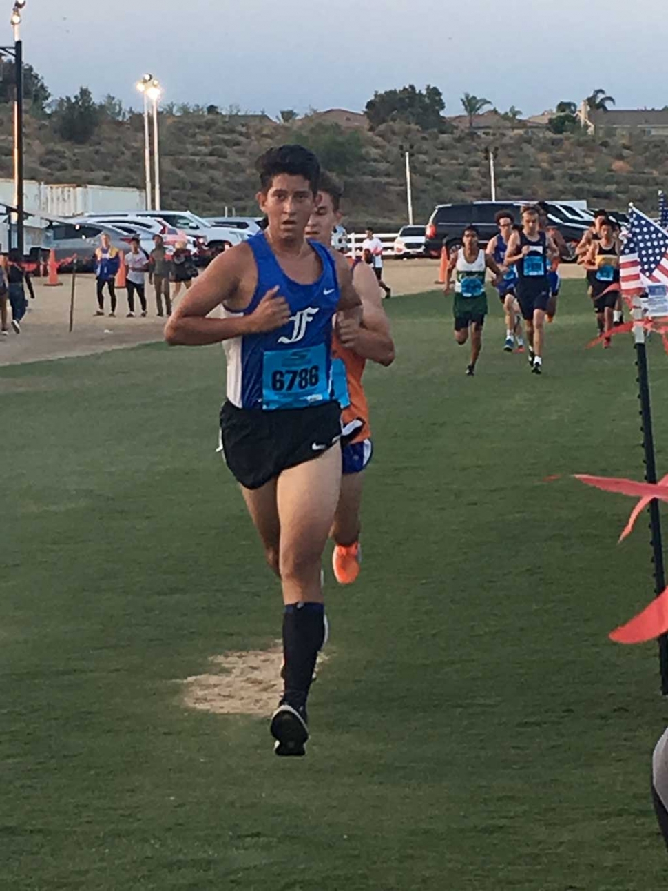 FHS Junior Antonio Villalobos at the Woodbridge Invitational. Photo courtesy Coach Kim Tafoya.