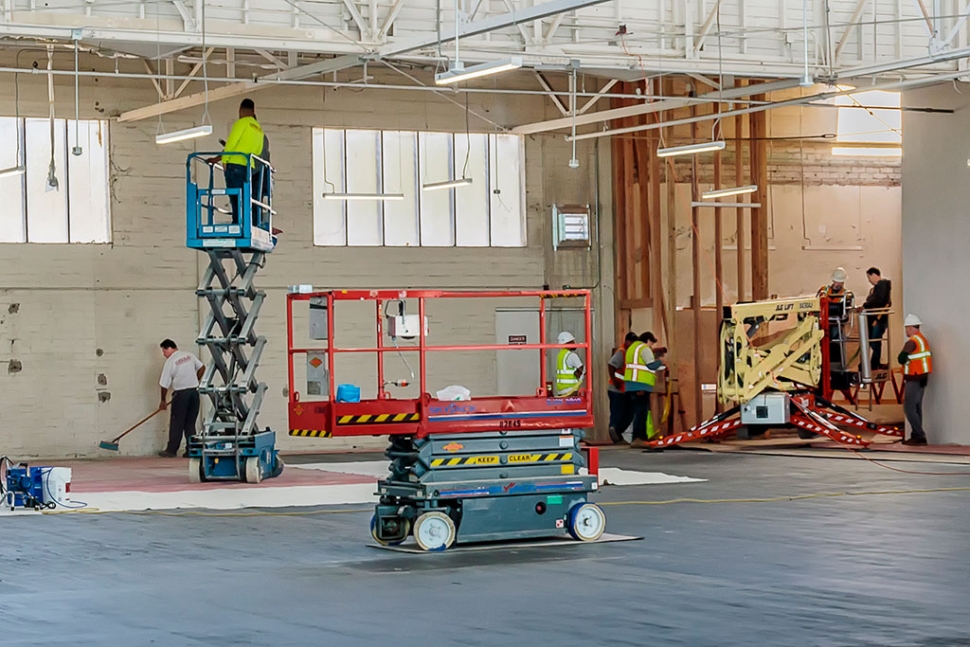 Pictured are construction crews preparing for the installation of 120 new storage units and new office at Nova Storage. Photos by Bob Crum.