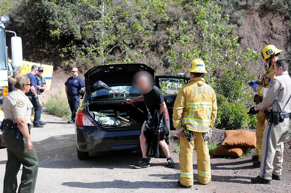 On Monday, March 19, at 2:22pm, a two-car accident occurred at the end of Goodenough and Squaw Flat Road. Three units responded along with VC Sheriffs. No injuries were reported but one of the drivers was naked from the waist down when the units arrived.