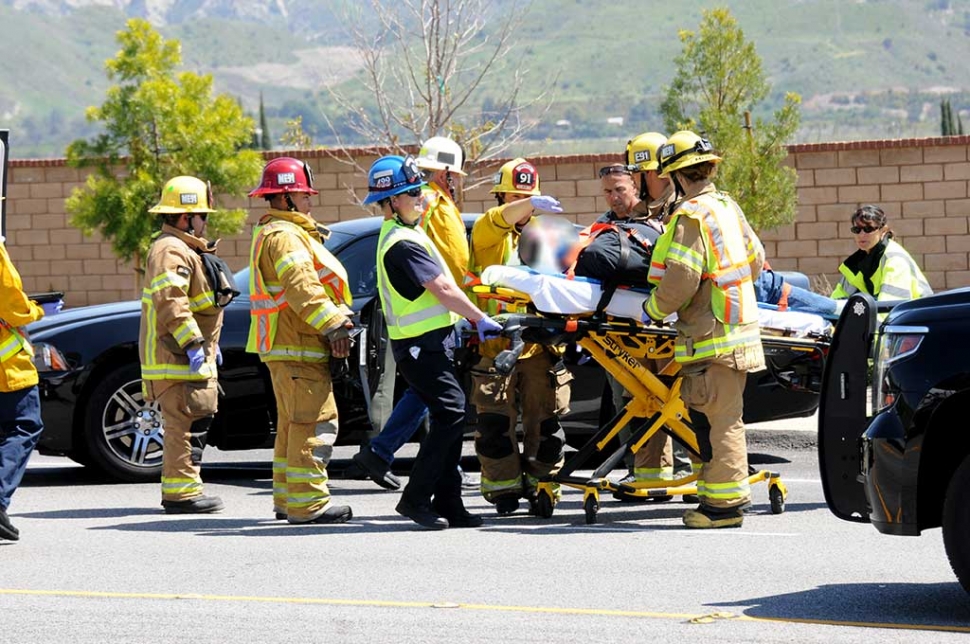 On Wednesday, April 18th at 1:48pm reports of a traffic collision between a Motorhome and a black Dodge vehicle occurred on Highway 126 and Santa Clara Avenue near the Valero Gas Station. One person was transported to the hospital; cause of the accident is under investigation. 