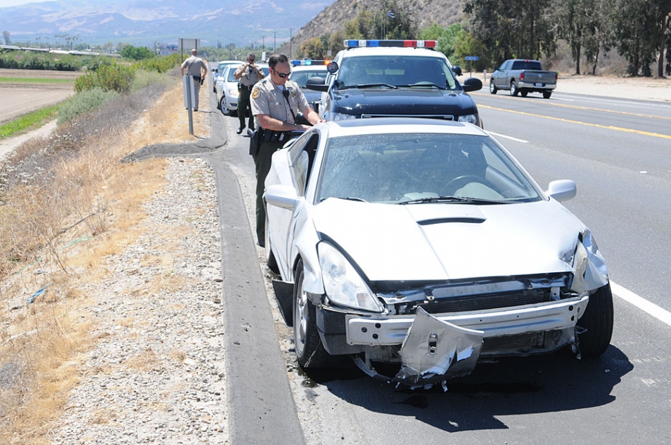 At approximately 1:50 p.m., Friday, June 28, a hit and run accident occurred near El Dorado and E. Telegraph Road. The Toyota (pictured) allegedly hit a white SUV, and left the scene of the accident. The car was found about a quarter mile away abandoned with moderate damage to the front end. One patient out of the five people in the SUV suffered minor to moderate injuries.