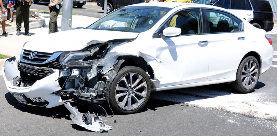 On Saturday, August 1st at 1:30pm at the corner of Ventura and B Street, a 2-car collision occurred between a white Honda Accord and a red Honda. One woman was checked at the scene for unspecified injuries. No further details were available at press time; cause of the crash is still under investigation.