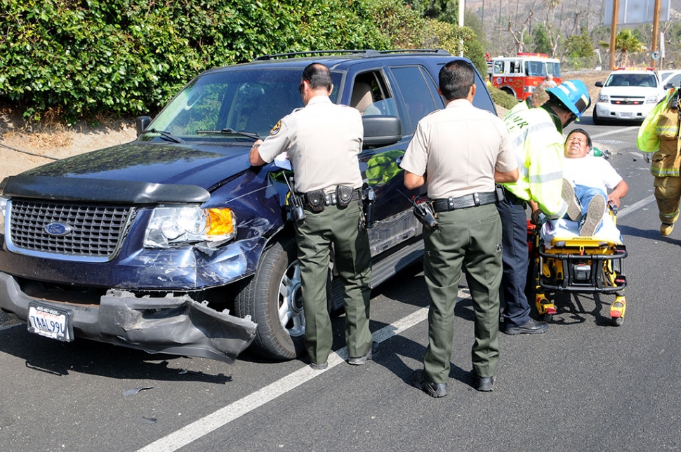 Last Thursday, at 12:50 a two-car accident took place at the intersection of Mt. View Street and Highway 126. A late model Ford Expedition struck a silver four-door car causing significant front-end damage to the car. The driver of the Expedition was transported to a local hospital with undetermined injuries.