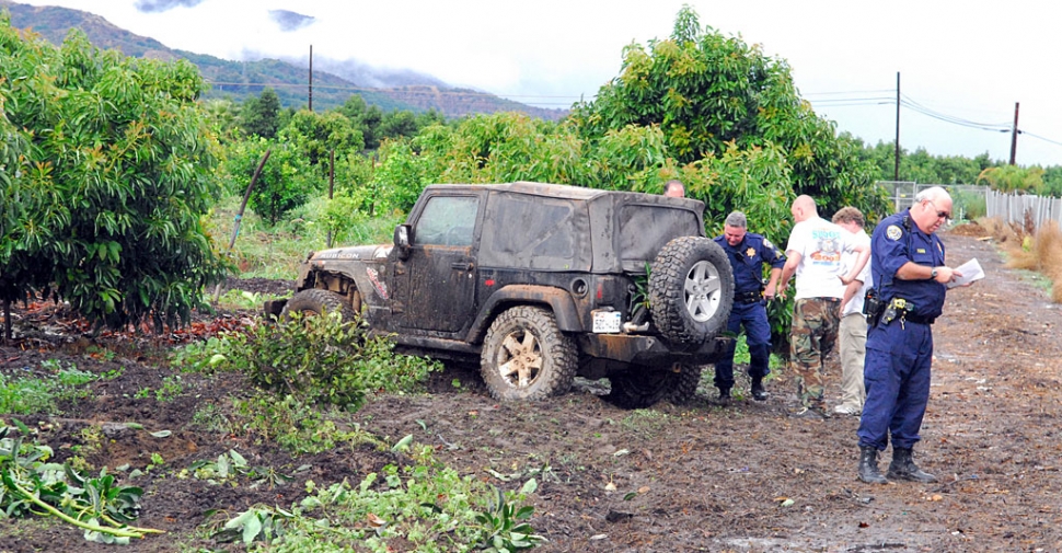 Saturday at approximately 12 p.m., a single vehicle traffic accident occurred on Highway 126 near Old Telegraph Road. A Jeep headed east crossed over the westbound lane of 126, traveling through a wire fence and
into a avocado grove, shearing-off several trees.