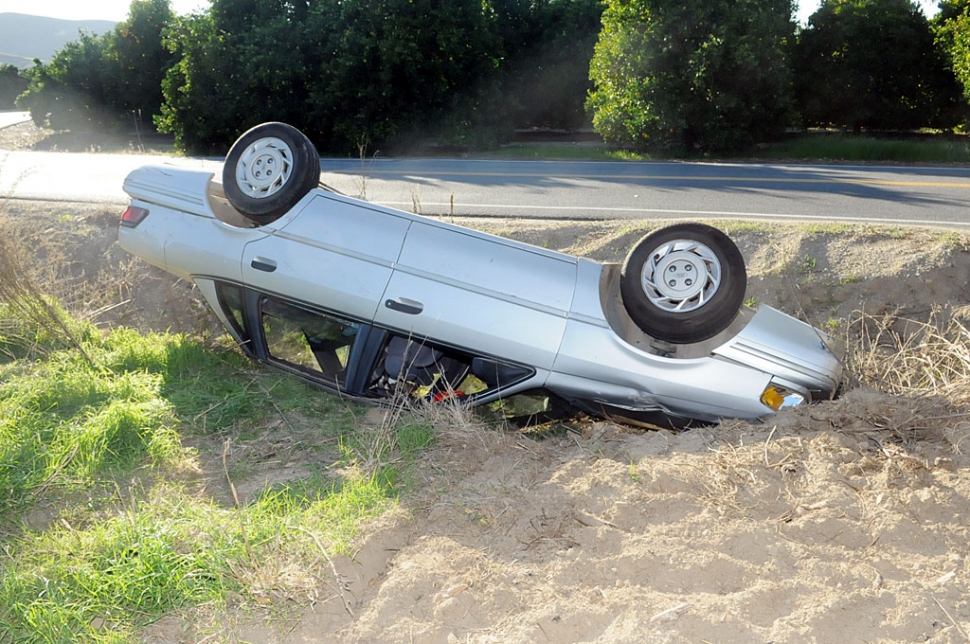 Neither the driver nor the passenger were reported to have sustained injuries. Cause of the accident was not reported.