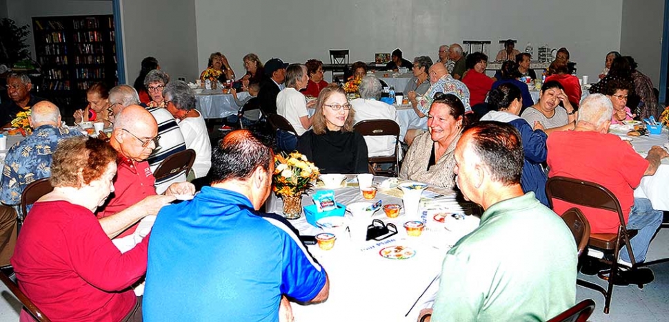 On Tuesday, November 22, 2016 at 11:00a.m., The Fillmore Active Adult Center hosted a Thanksgiving luncheon for the citizens of Fillmore. There were about 75 people in attendance, there to enjoy an early Thanksgiving feast with friends of the community. Special thanks to the Volunteers who helped make this event happen.