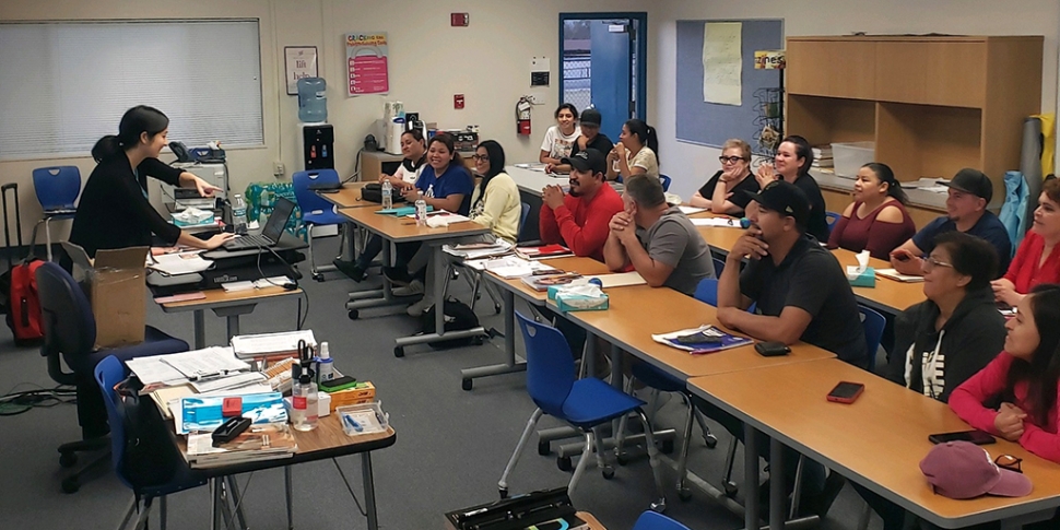 Earlier this week Fillmore Adult School had a fun presenter, Kerry from Burlington, come and talk to students about how to use the online learning program they use for most of their classes. They love having guest speakers! Courtesy Fillmore Adult School Blog.