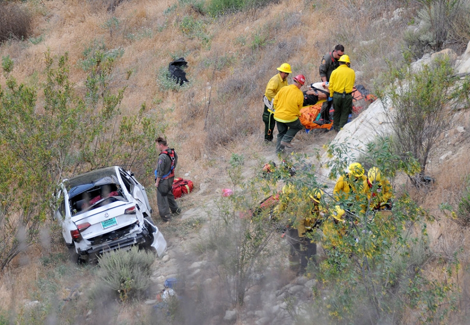 On Thursday, May 31st at 9:49am on Piru Canyon Road a white Volkswagen Jetta drove off the road, going down a 200-foot embankment. Multiple crews were called to rescue the driver Joseph Luna, 27 of Fillmore, and his passenger a 31-year old female from Oxnard. Luna was air airlifted to Los Robles Hospital & Medical Center in Thousand Oaks for his injuries, and his passenger was transported by ambulance to Ventura County Medical Center both with moderate injuries. Police arrested Luna for suspicion of felony driving under the influence, but he was released due to injuries. The incident is still under investigation by the California Highway Patrol.