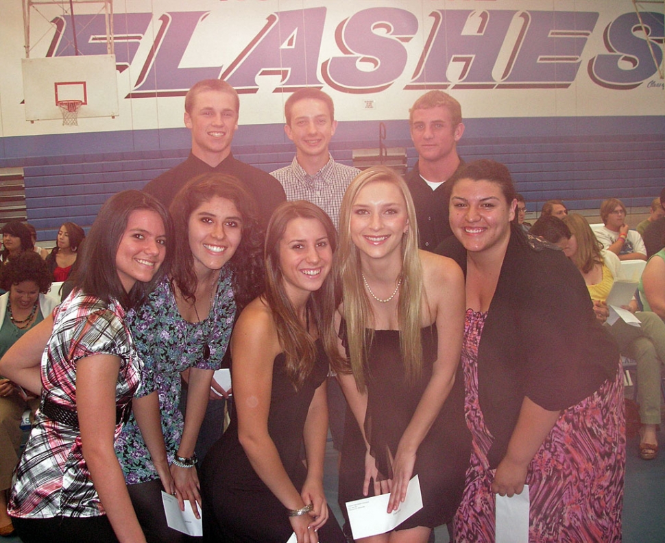 Pictured are the recipients of the Alumni Scholarships. Back Row: Corey Cole, Sean Chandler,
Chrisitan Conway. Front Row, Brianne Cesario, Ana Pantoja, Riley Wright, Chloe Keller, Grace Simon.