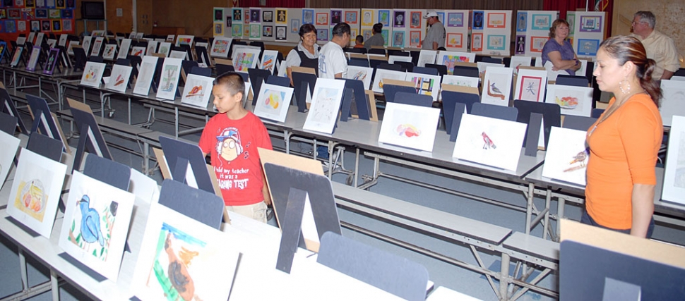 San Cayetano Art Show and Open House was held Wednesday, May 12th. Shown is just one of the many display areas that was available during the evening. A large crowd enjoyed the artistic accomplishments shown.